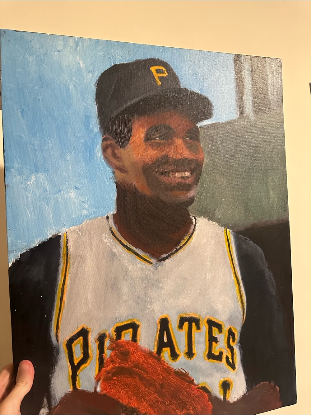 Roberto Clemente 18x24 Baseball Player Art Painting on canvas 1/1 acrylic art